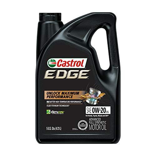 Castrol 03124 Edge 0W-20 Advanced Full Synthetic Motor Oil, 20.000
